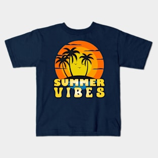 Summer Vibes Palm Tree Island Kids T-Shirt